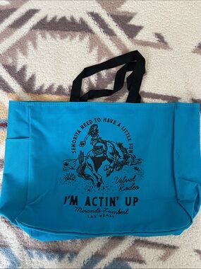 Miranda Lambert Velvet Rodeo 'I'm Actin' Up' Teal Tote Bag